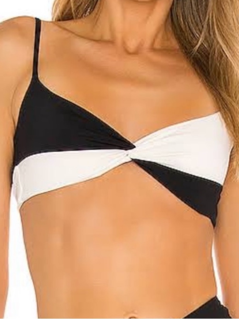 L*Space NWT Ringo Bikini Top X Small Black Cream Twist Bra